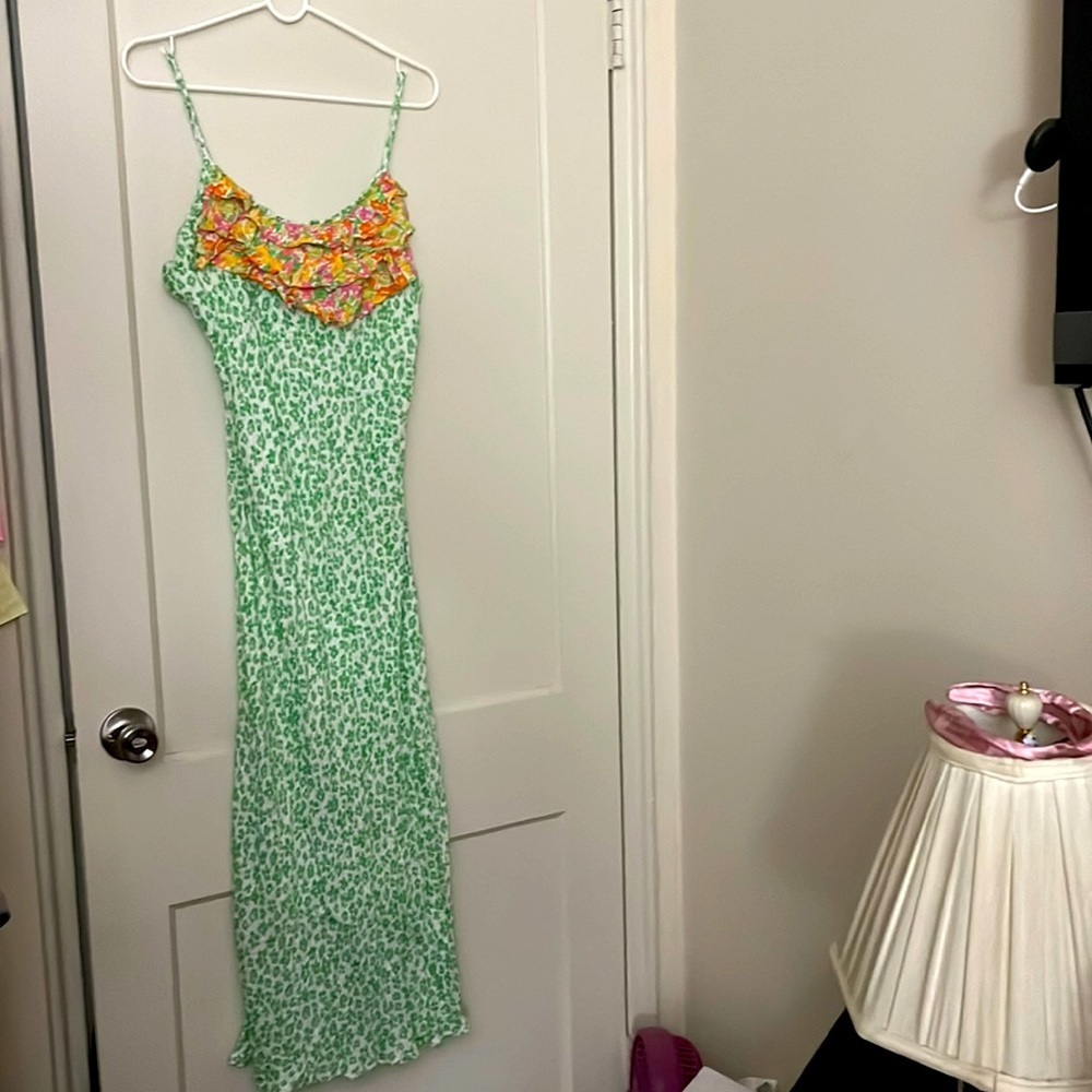 Rixo green maxi dress size: L